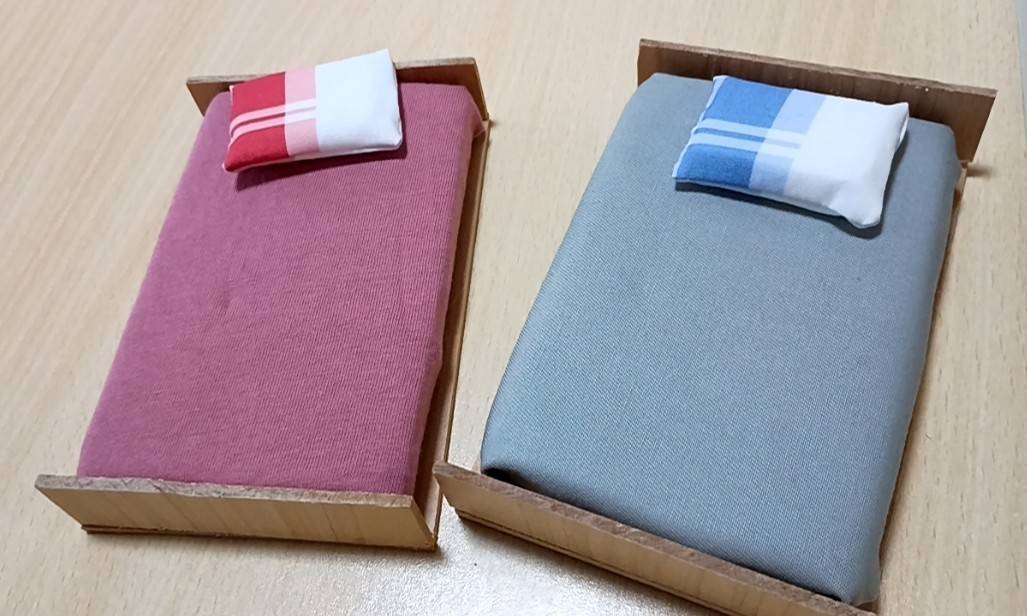 ぬいぐるみ用ベッドの作り方 - 紫陽花と夕焼け