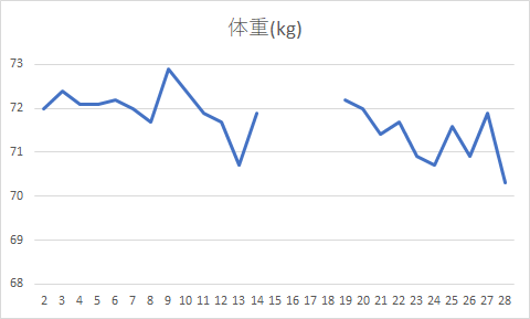ボディメイク体重 Day28