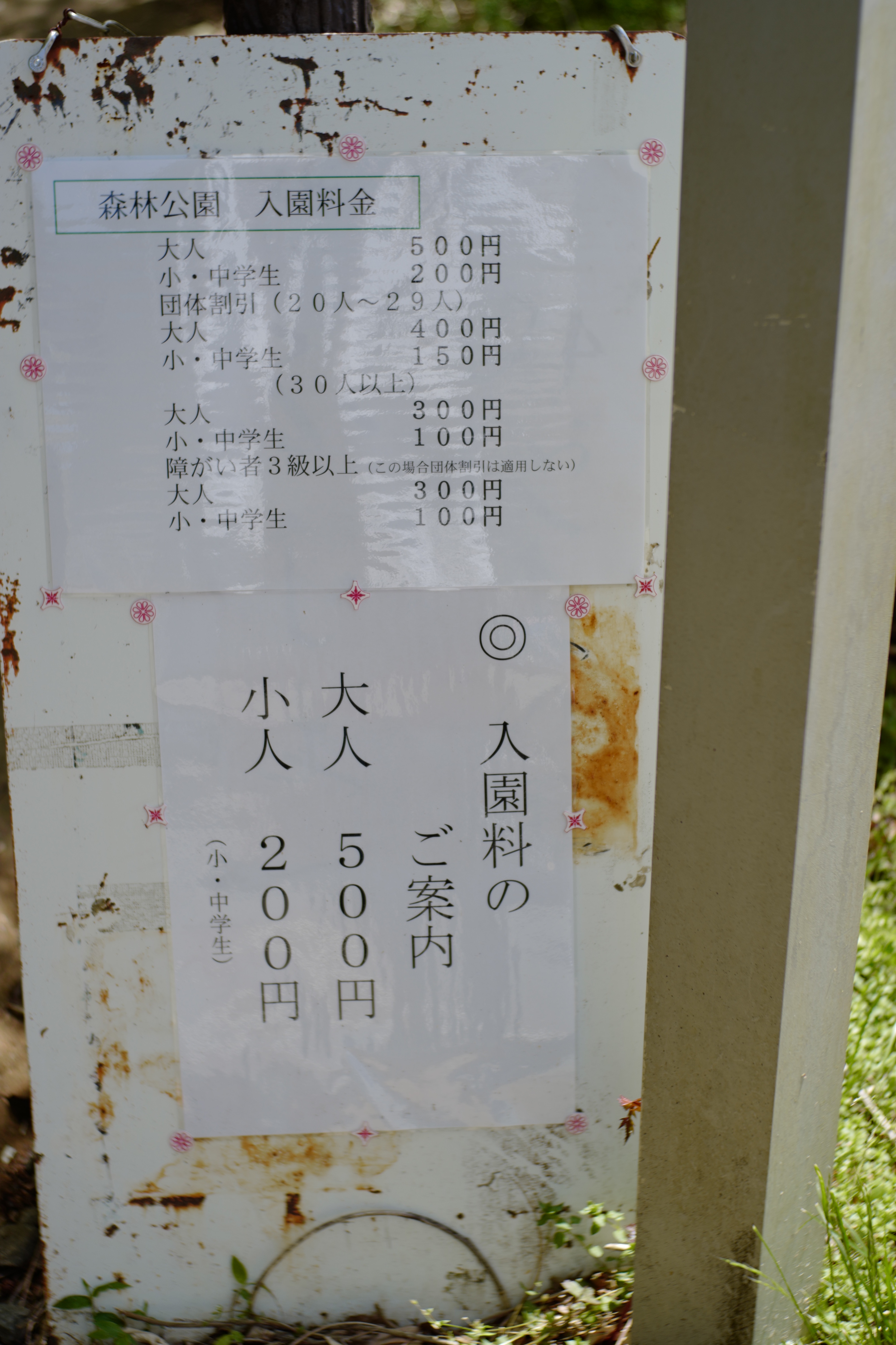 ふじまつり森林公園の入園料