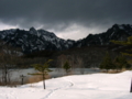 [風景・景観][雪][山][湖]戸隠高原・鏡池にて