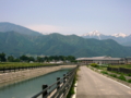 [風景・景観][空][河川]常念岳方面を望む