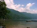 [風景・景観][空][湖]木崎湖畔（長野県大町市）