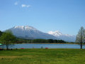 [風景・景観][空][山]霊仙寺湖（長野県上水内郡飯綱町）