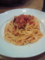ベーコンのトマトパスタ