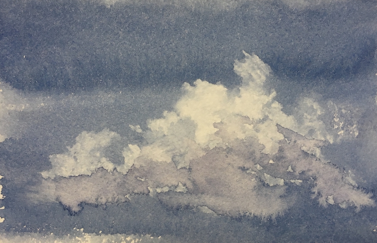 水彩で雲を描く - ニシナのエブリディ絵ブログ