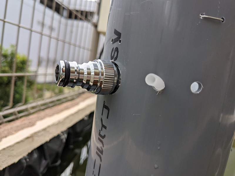 蛇口ニップル取り付け後