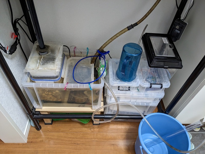オーバーフロー水槽 自作 濾過槽 フィルターBOX 改造