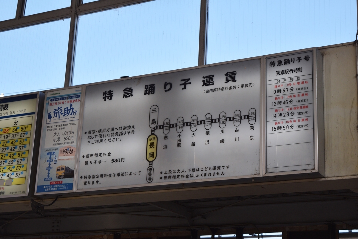 伊豆箱根鉄道駿豆線 踊り子号の常備特急券 瀬戸の疾風