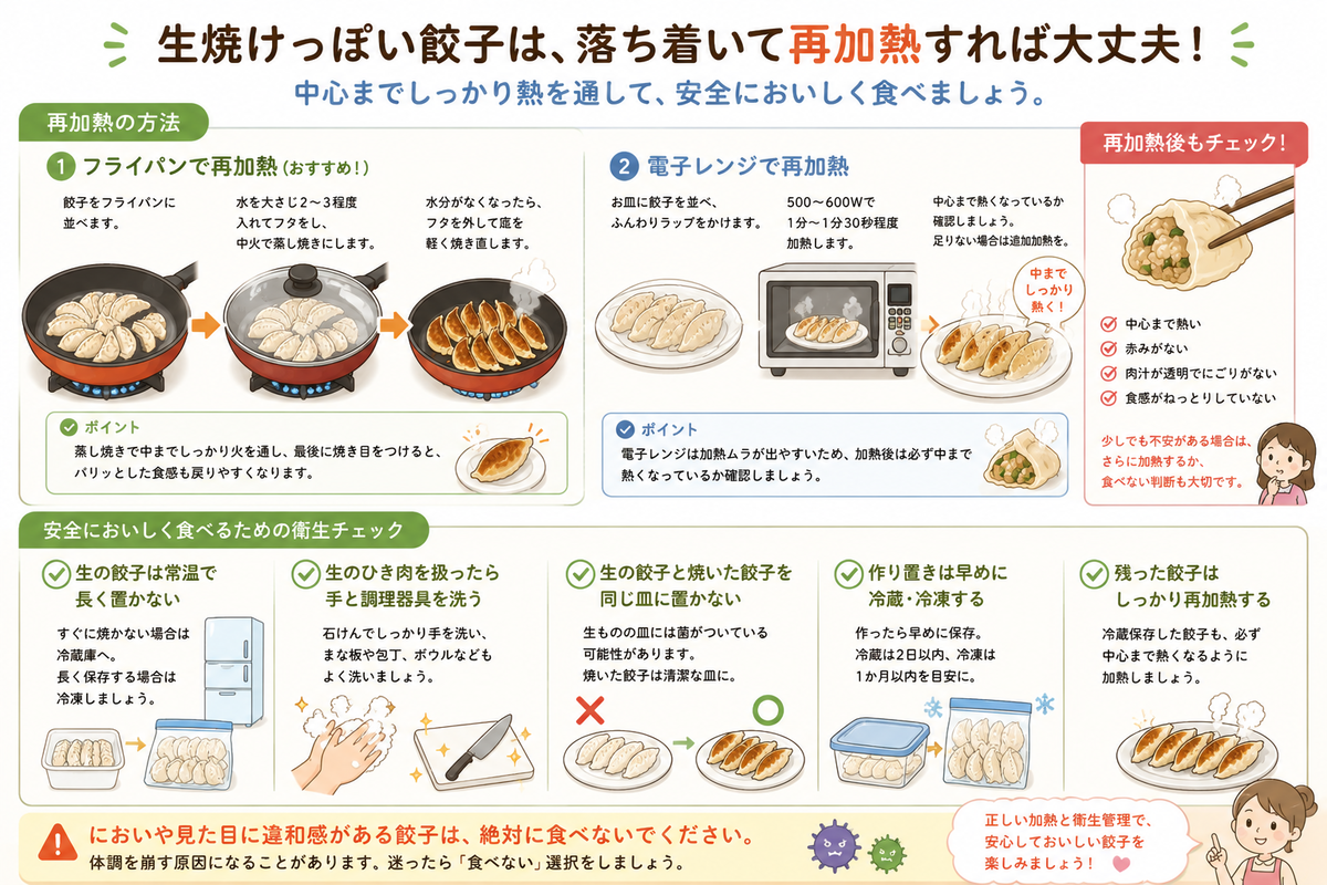 餃子の生焼けを防ぐ焼き方｜冷凍餃子も失敗しない安全な手順 - ゆるっ