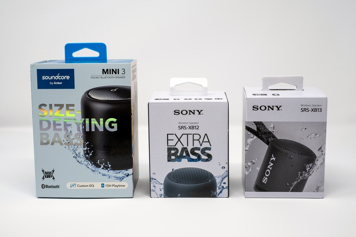 Anker Soundcore mini 3、SONY SRS-XB12、SONY SRS-XB13を一気に 