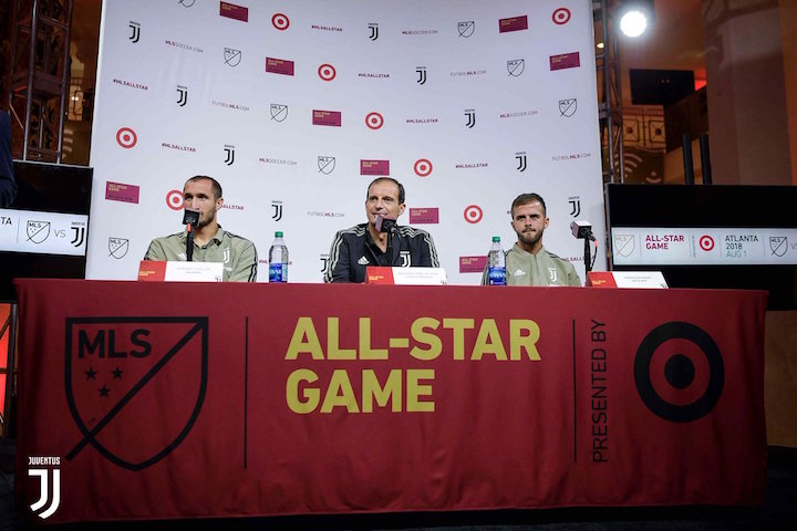 MLS オールスター戦を前に会見を行うアッレグリ監督ら 画像:MLS オールスター戦を前に会見を行うアッレグリ監督ら