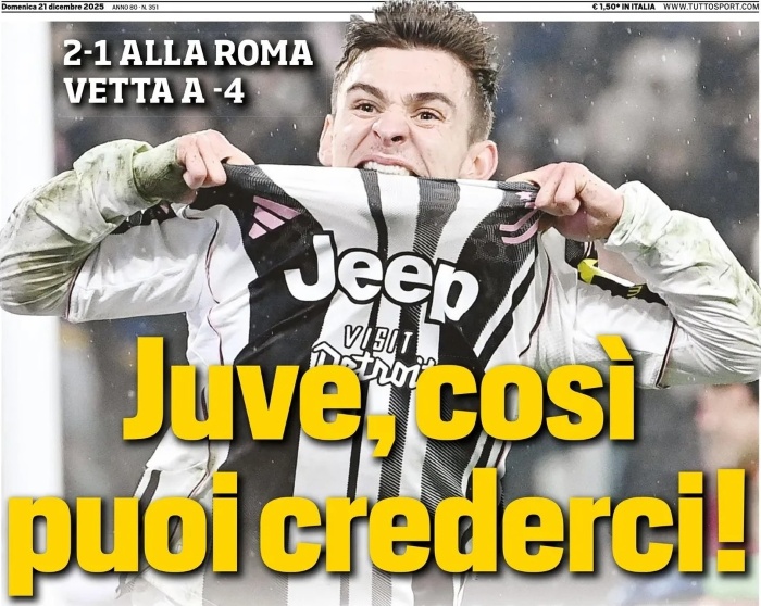 トゥット・スポルトの一面(2025年12月21日付)