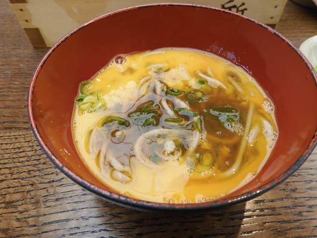 そば投入、薬味