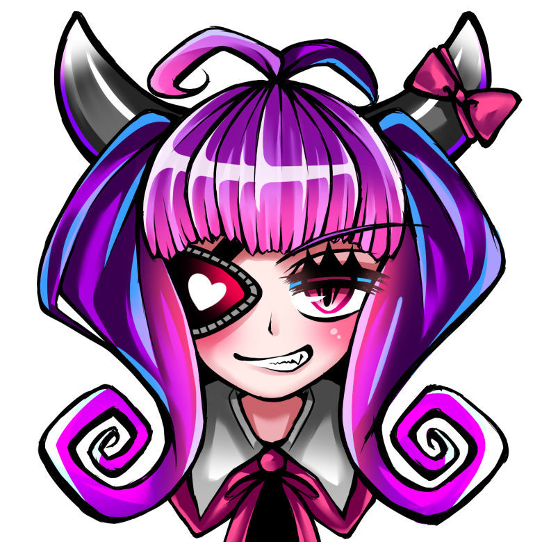紫髪の悪魔っ娘イラスト