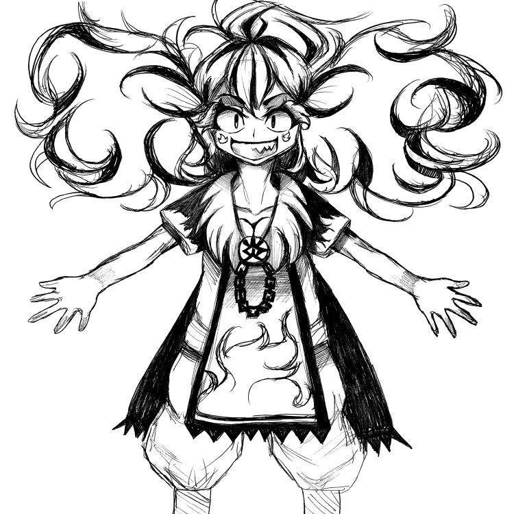 落書き 炎のツインテールの女の子