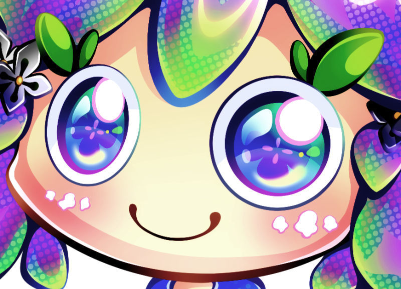 紫陽花キャラクターの顔アップ