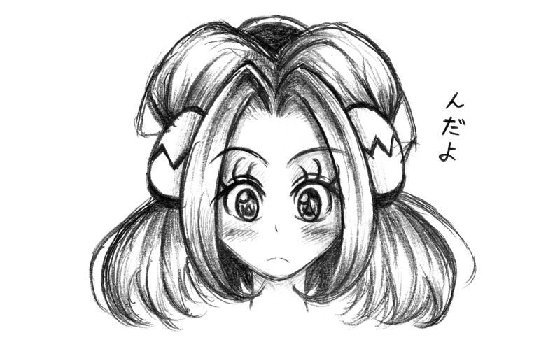 シャーペンで描いたパンドラ姉さんの落書き