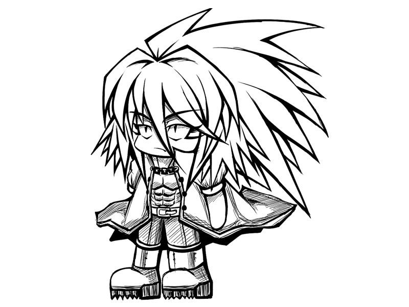 戦闘狂キャラ デフォルメ落書き