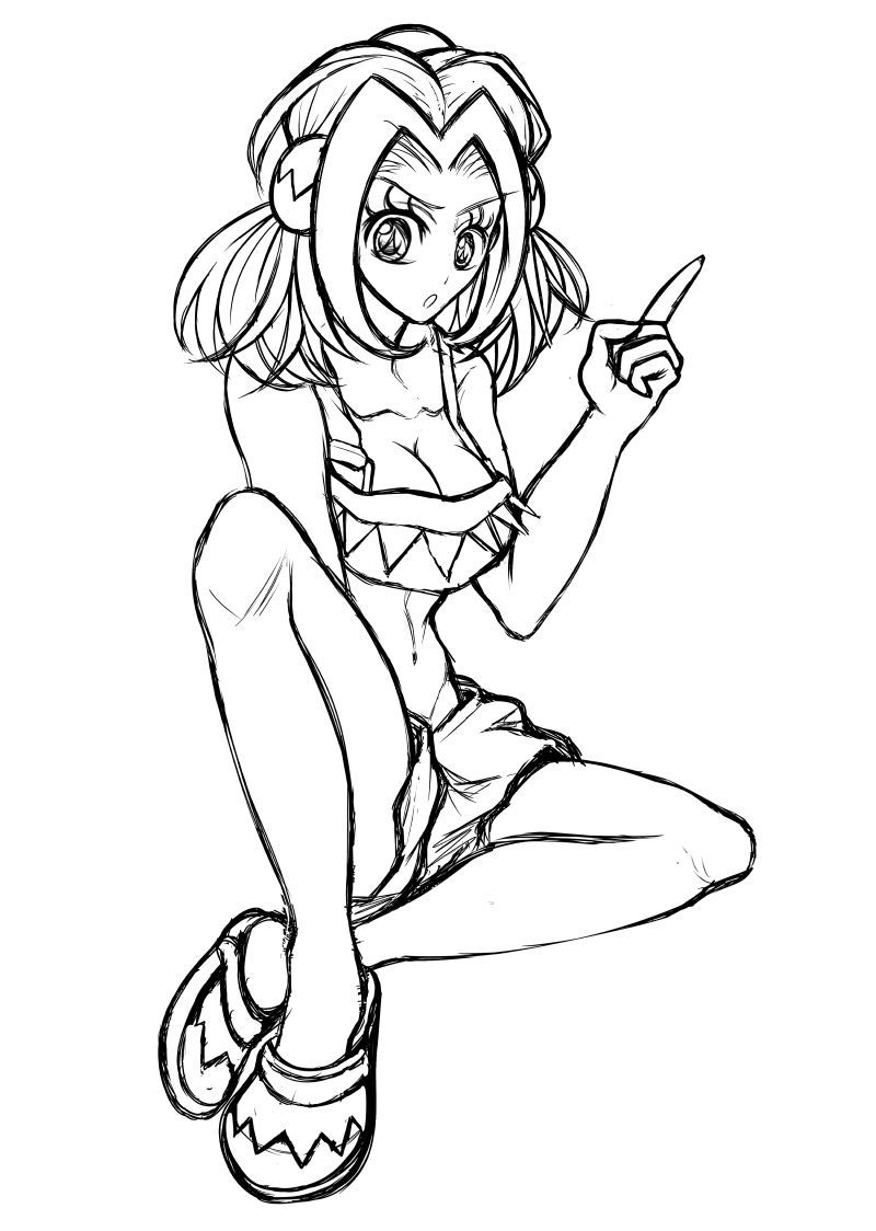 パンドラ姉さん全身図 ラフスケッチ