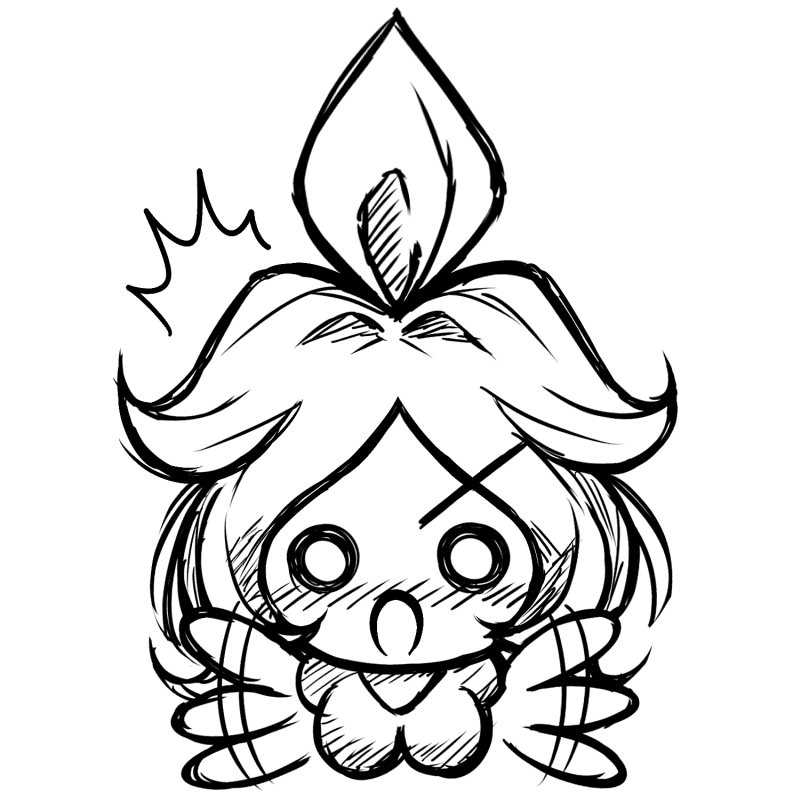 表情イラスト2 目を丸くして慌てふためくオベちゃんの落書き