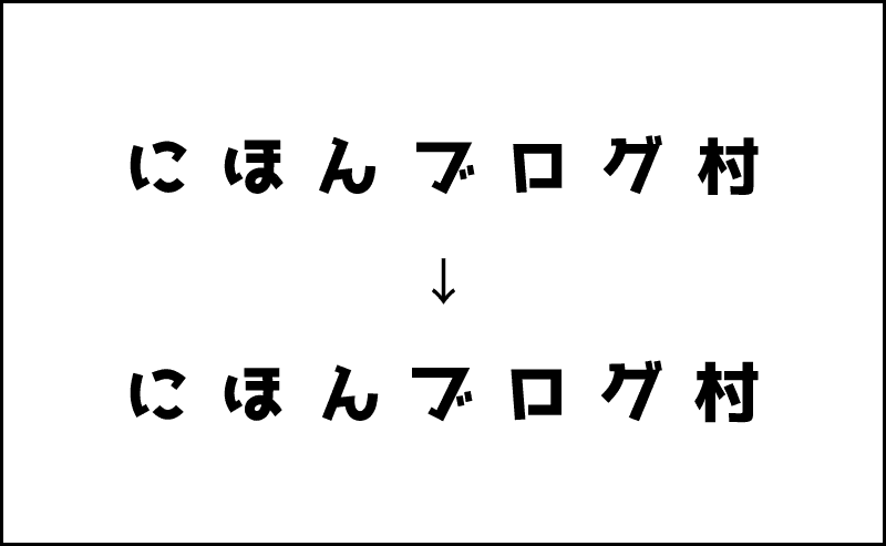 にほんブログ村 文字組み前と文字組み後の比較