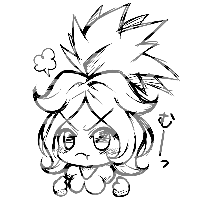 オベちゃんのイラストに模様を重ねてザラザラの質感に