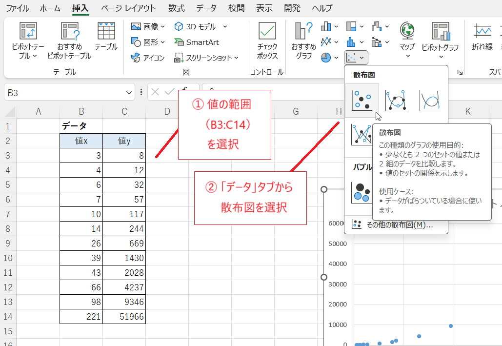 (Excel)対数グラフの作り方 - いきなり答える備忘録