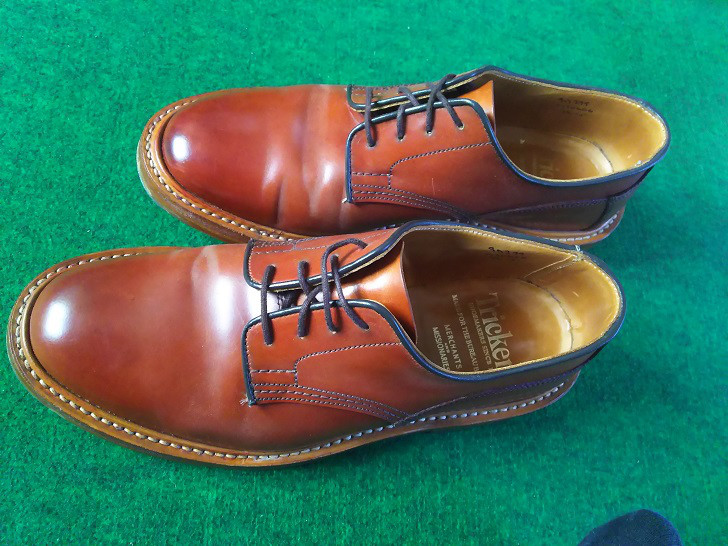 革靴かかと修理 靴のほそ道 革靴手入れシューケア 靴磨きshoes Boots Shoecare