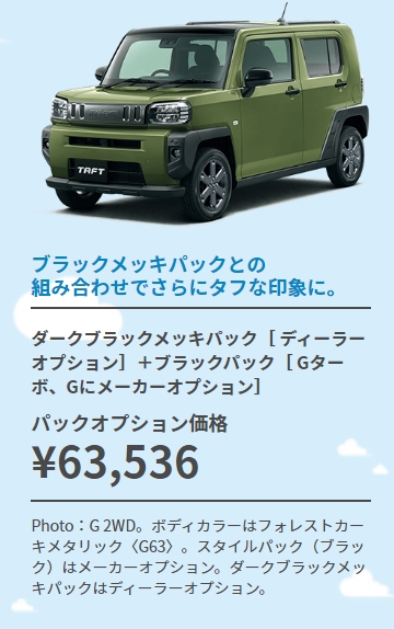 タフトを三つのスタイルパックで自分色にする徹底研究 軽の新車 Com