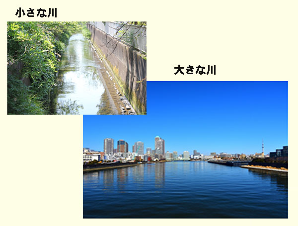 小さな川と大きな川を比較