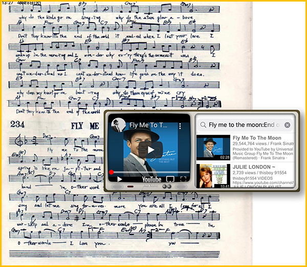 piascoreの画面上にYou Tube動画を表示させる機能