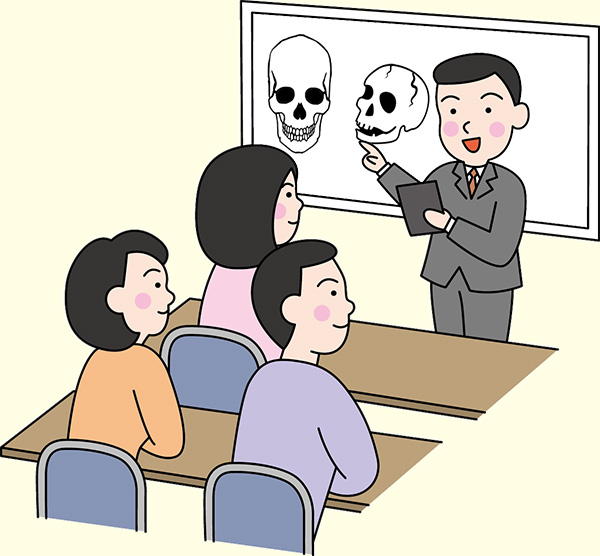 頭蓋骨の違いを問う授業