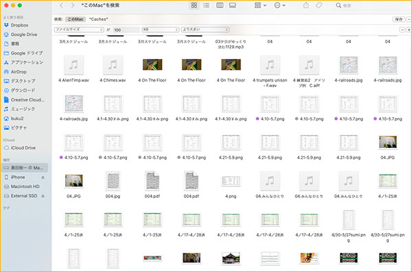 不要ファイル（pngファイル、mp3ファイル、wavファイル、PDFファイル）