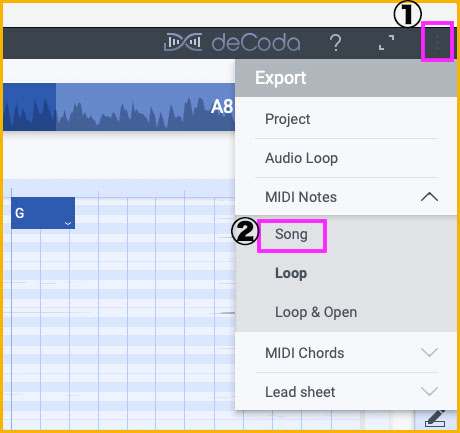 decodaのエクスポートメニュー