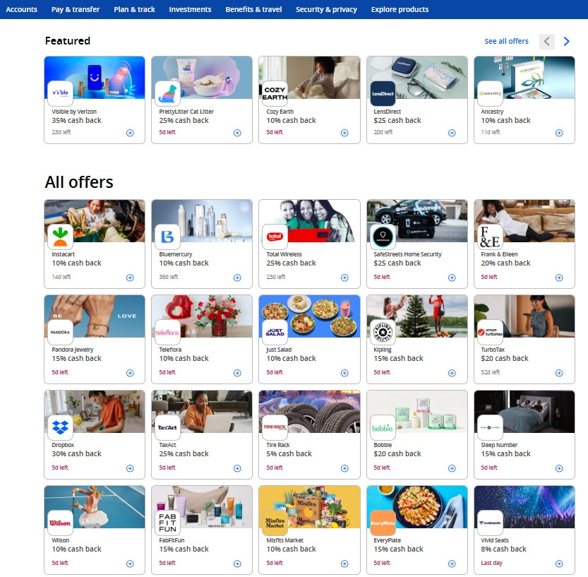 Chase offerのWeb画像