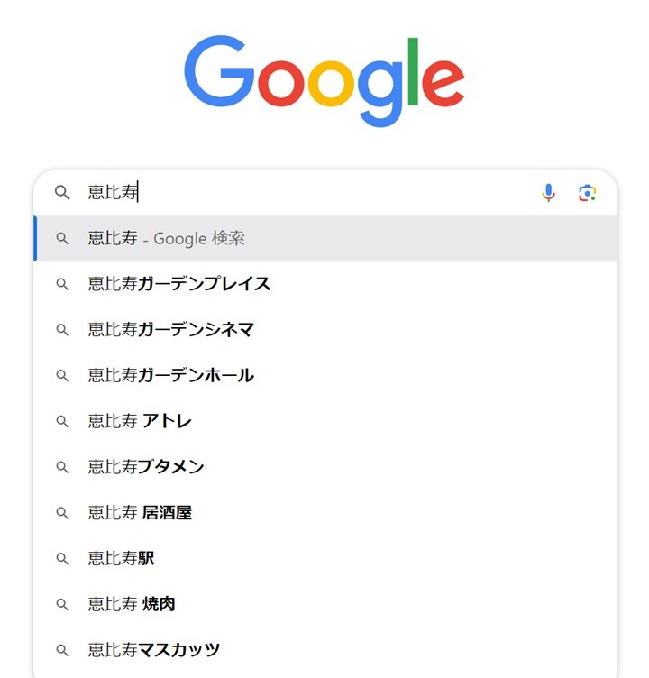サジェスト例恵比寿