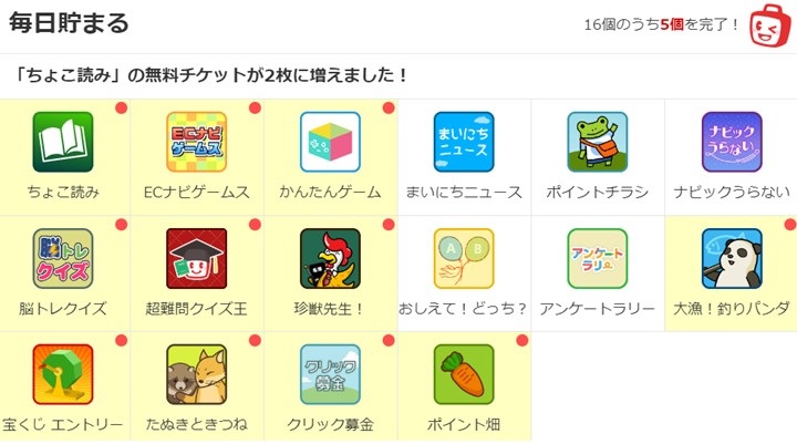 ECナビ毎日貯まる
