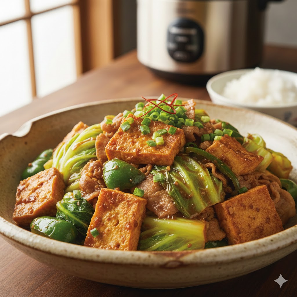 春キャベツと厚揚げの回鍋肉風