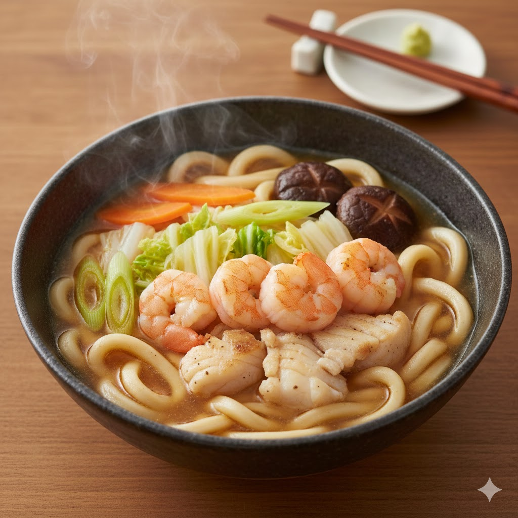 久世福だし香る「海鮮寄せ鍋風うどん」（冬の温活）