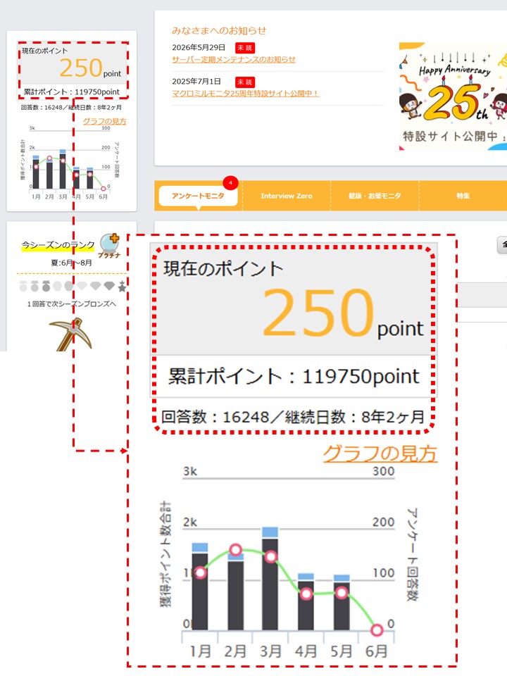 マクロミルポイ活実績
