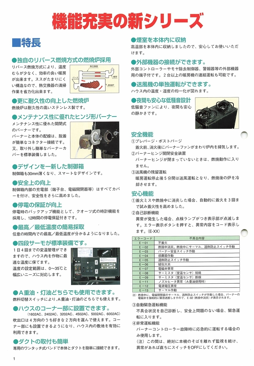 四段サーモが標準装備の「ハウスカオンキ」！ - イケックス「養液栽培