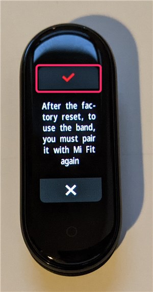 Mi Band 5、初期化、決定