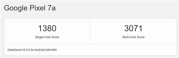 Pixel 7a、GeekBench