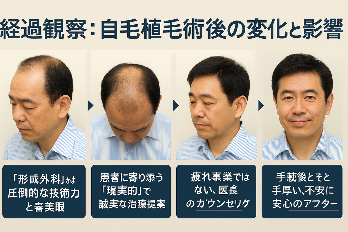 経過観察：自毛植毛術後の変化と影響