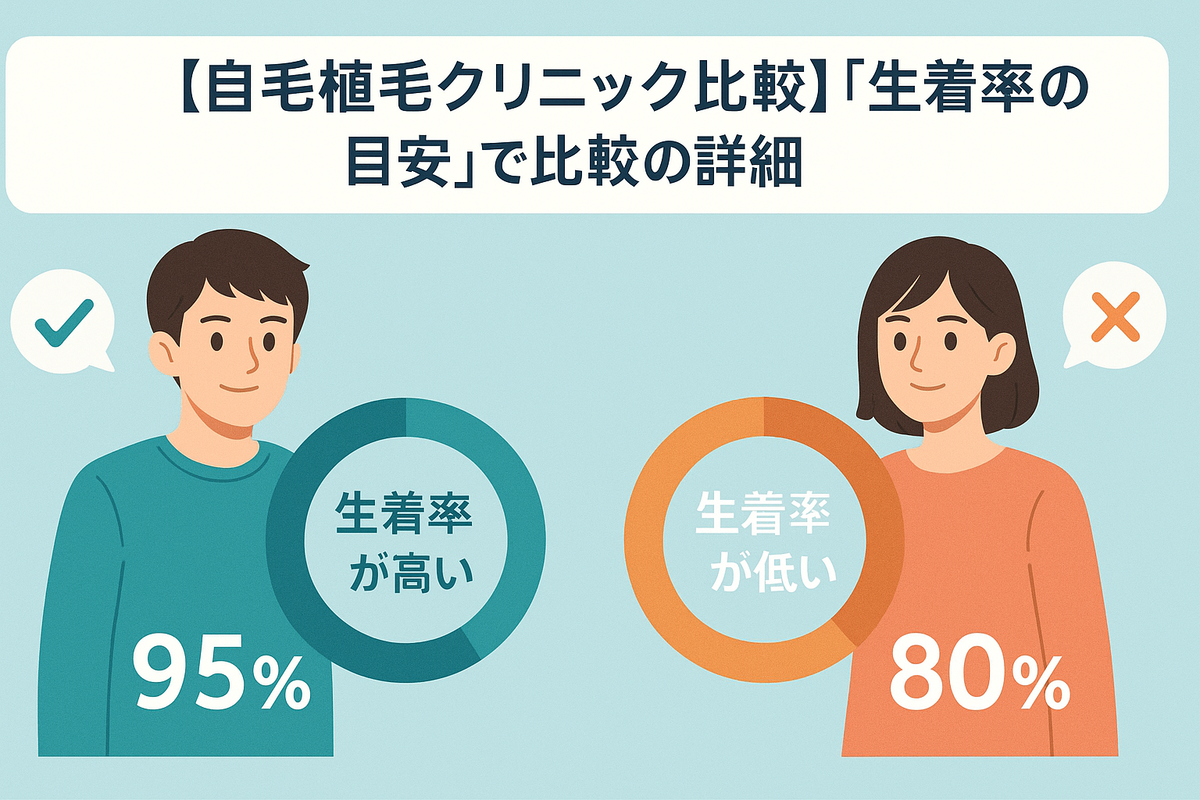 「カミノクリニック」と「アスク井上クリニック」を「生着率の目安」で比較の詳細