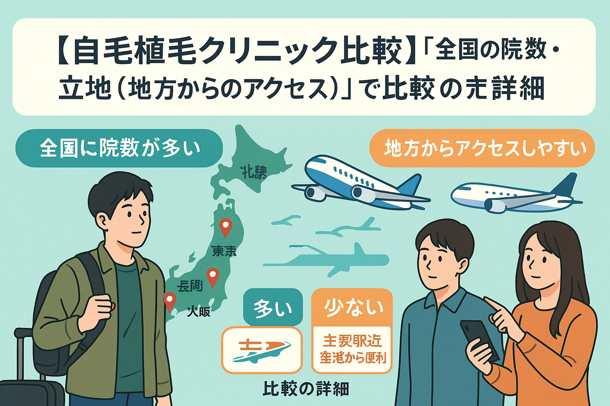 「カミノクリニック」と「アスク井上クリニック」を「全国の院数・立地(地方からのアクセス)」で比較の詳細