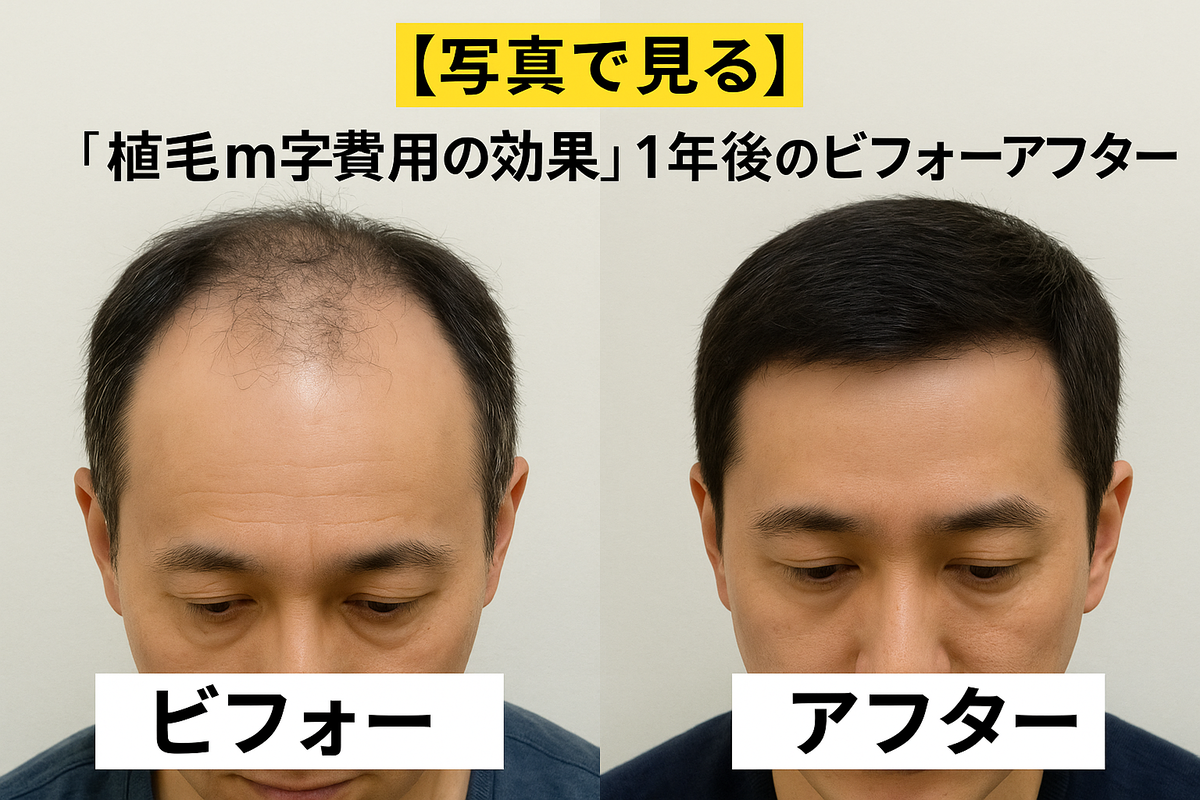 医師の執刀実績（M字ハゲの症例写真）