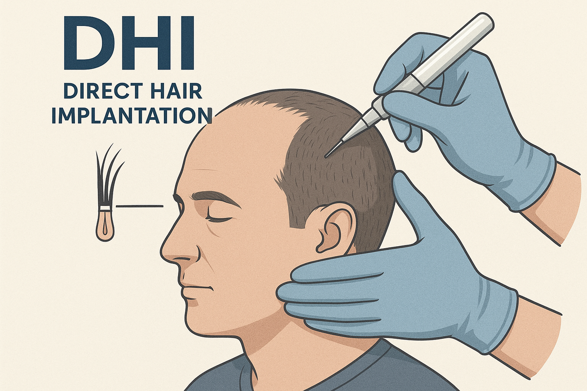 植毛施術によるDHI法（Direct Hair Implantation）の画像
