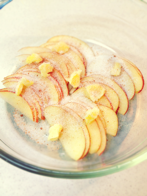 f:id:aico_recipe:20150113010430j:plain アップルパイのフィリング:加熱前