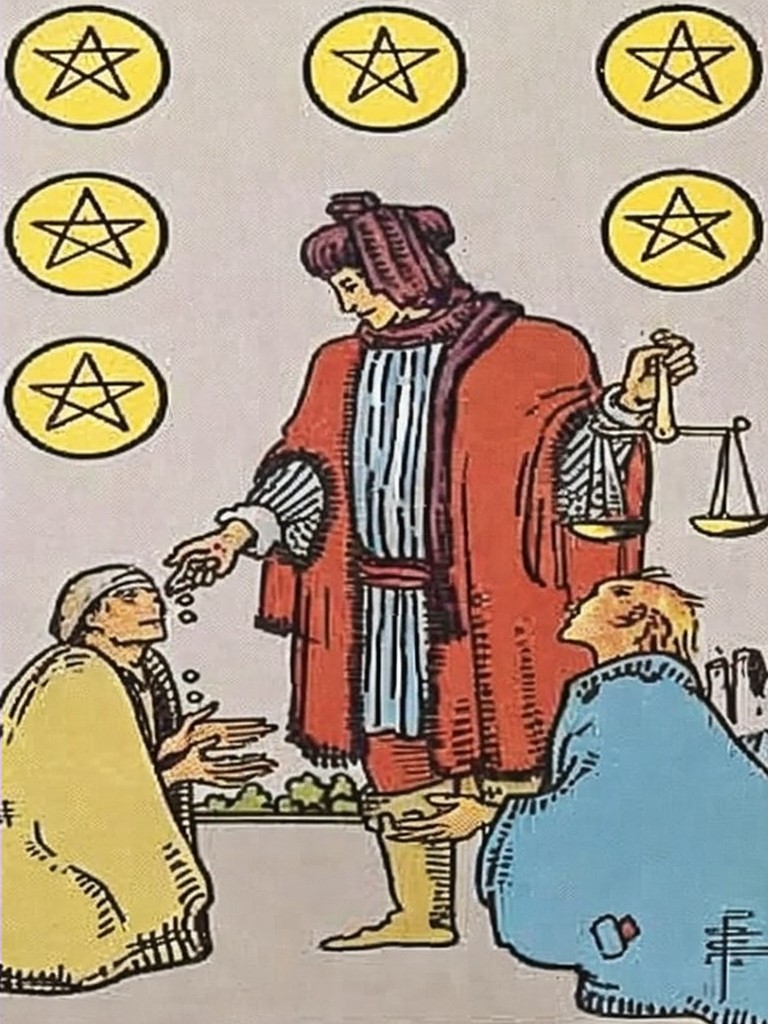 タロットカード】『ペンタクルの6』の意味とは？ メッセージやアドバイスを紹介！ - マドモアゼルGPTのAIタロット占い